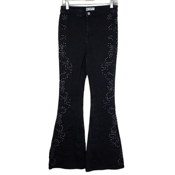 Free People Love Forever Studded Denim Flares - Picture 3 of 8